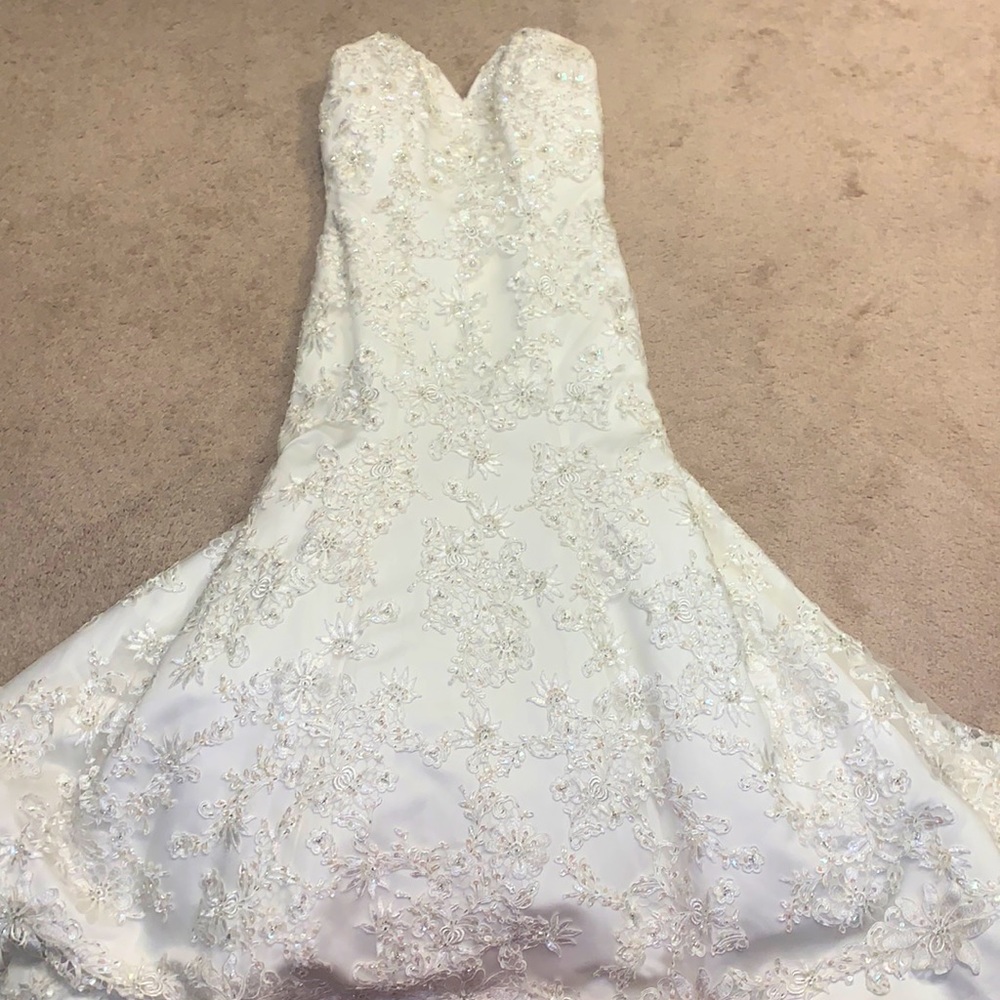 Strapless Beaded Wedding Dress w/ Train